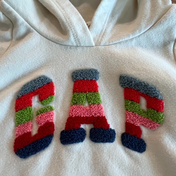 GAP Baby Hoodie Dress with Ears Multicolor Spell Out Logo 12-18mos - Picture 3 of 8